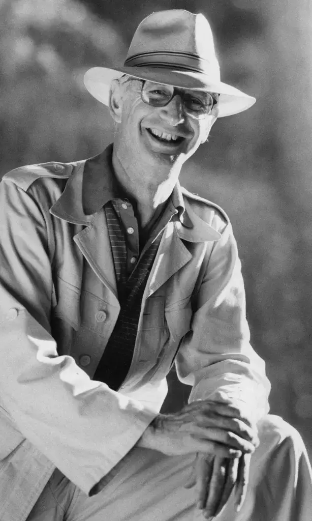 A photograph of James Hillman.