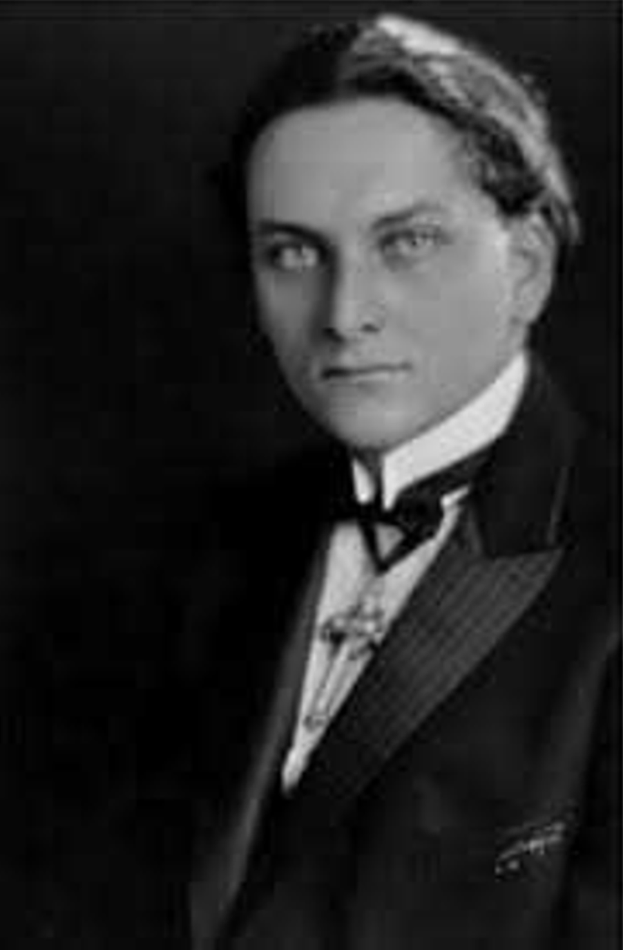 A portrait of the occult philosopher Manly P. Hall.