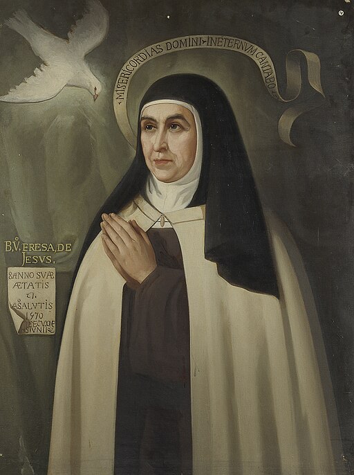 Portrait of the Spanish mystic Saint Teresa of Jesus (1515-1582), painting by Eduardo Balaca, circa 1877.