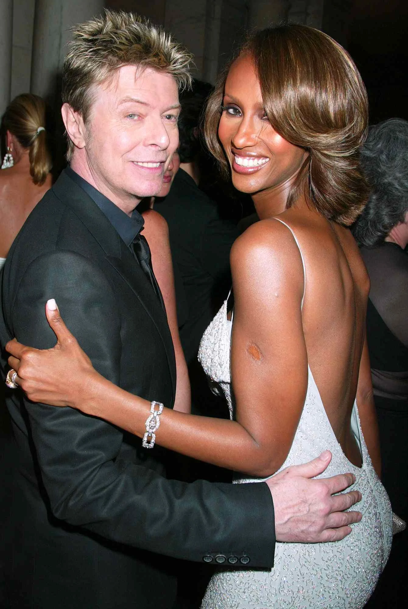 David Bowie and Iman attending the CFDA Fashion Awards in June 2005.